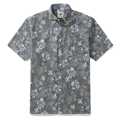 Hawaiian Shirts For Men 1920s Vintage Cotton Misty Garden Short Sleeve Aloha Shirt