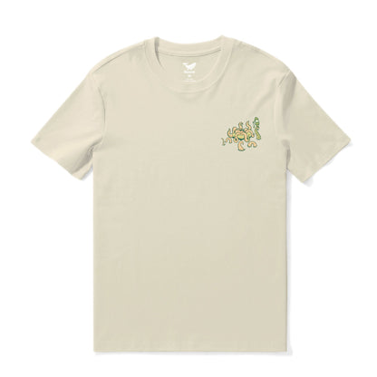 Hawaiian Tee For Men Taking the day off By Loindaflow Tee Crew Neck 100% Cotton - BEIGE