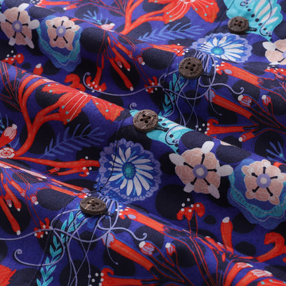 Summer Hawaiian Shirt For Men The Big Dive By Lucille Duchene Print Shirt Camp Collar 100% Cotton
