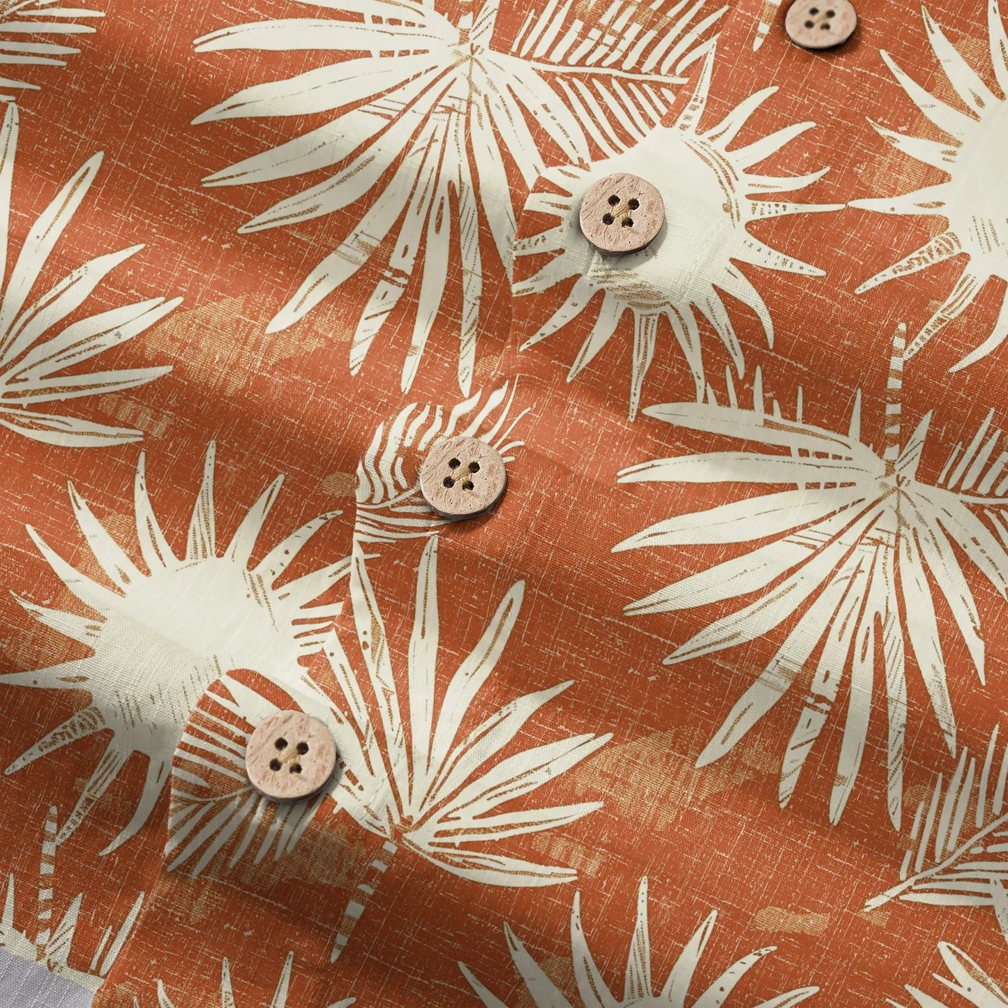 LeosWare® Men's Hawaiian Shirt Short Sleeve Button-up 100% Cotton Orange Aloha Orange Brown Coconut Shadow