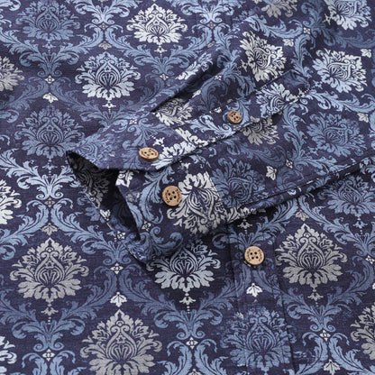Men's Hawaiian Shirt Budapest Cotton Button-down Long Sleeve Aloha Shirt