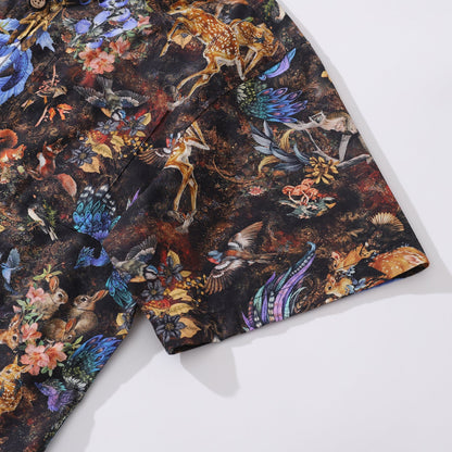 Men's Hawaiian Shirt Figurative Art Cotton Button-down Short Sleeve Aloha Shirt