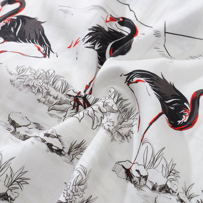 Hawaiian Shirts For Men 1950s Vintage Flamingo Print Short Sleeve Aloha Shirt
