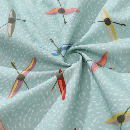 Men's Hawaiian Shirt Sea Kayaks Print By Katie O'Shea Design Cotton Button-down Short Sleeve Aloha Shirt