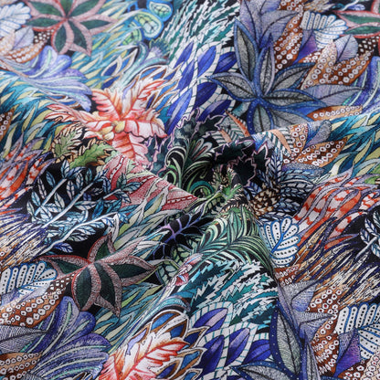Men's Hawaiian Shirt Mysteries of the Jungle Print Cotton Button-down Short Sleeve Aloha Shirt