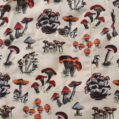 Summer Hawaiian Shirt For Men Shroomy land By Kashmira Jayaprakash Print Shirt Camp Collar 100% Cotton