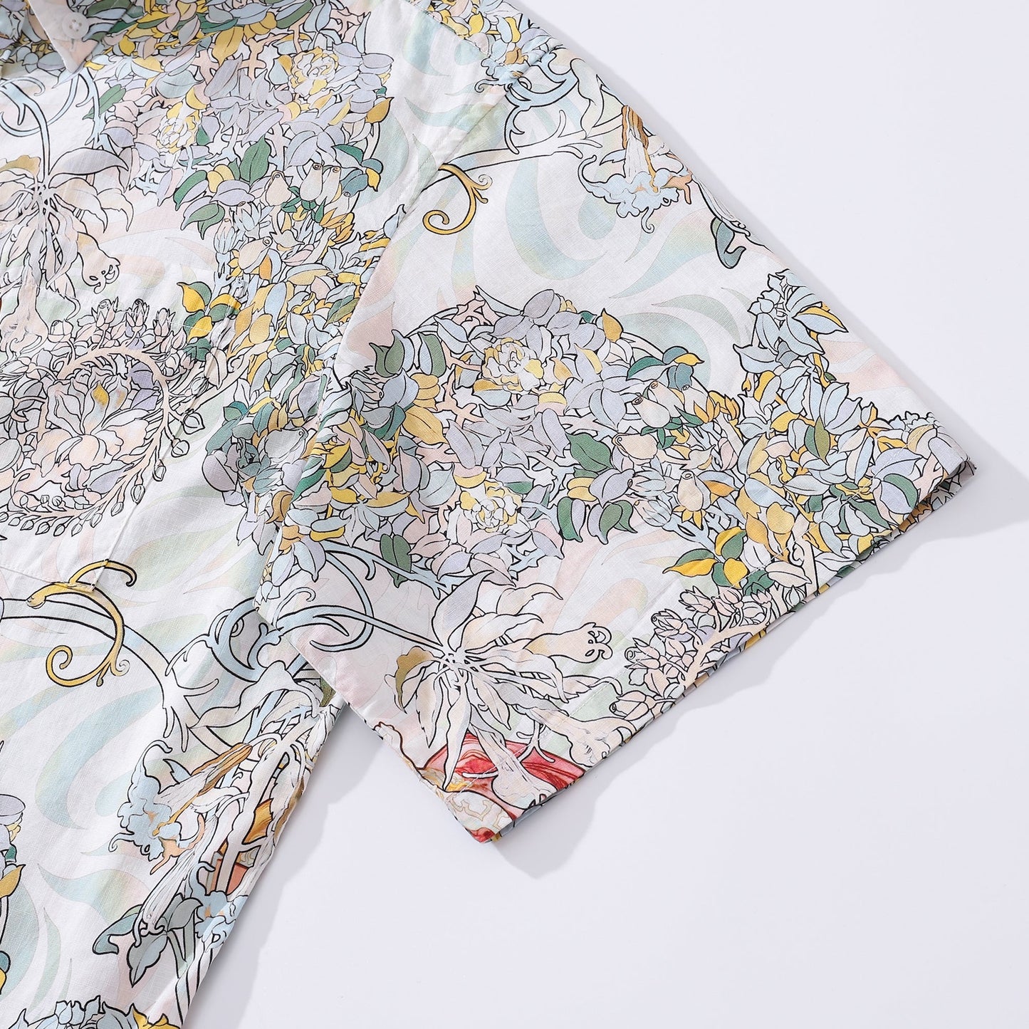Hand Painted Pretty Print 100% Cotton Button-down Men's Shirt
