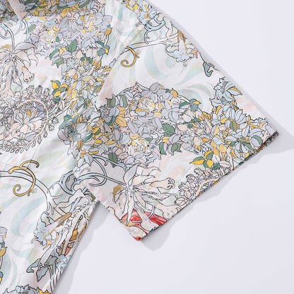 Hand Painted Pretty Print 100% Cotton Button-down Men's Shirt