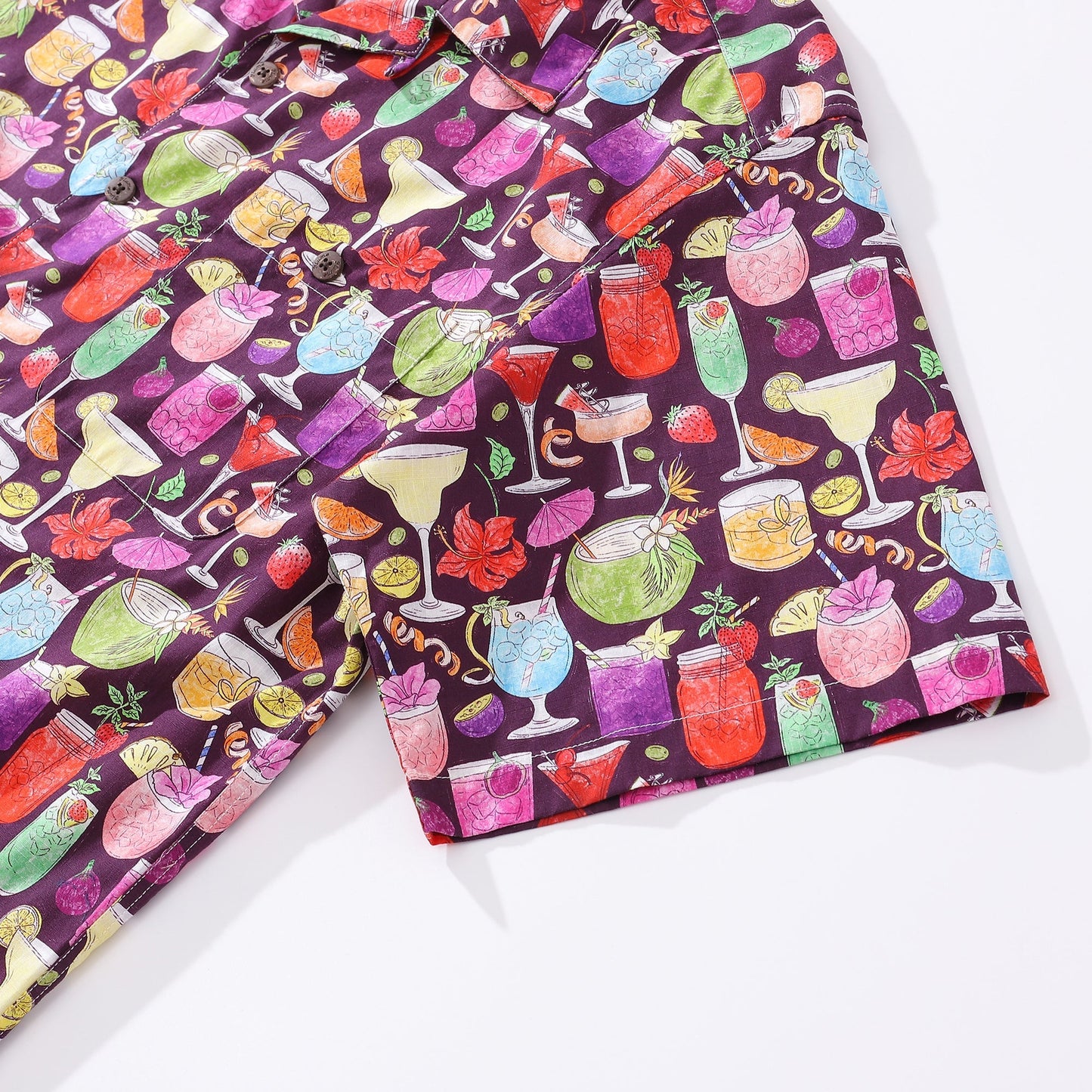 Hawaiian Shirt For Men 1960s Vintage Hello Summe Shirt Camp Collar 100% Cotton