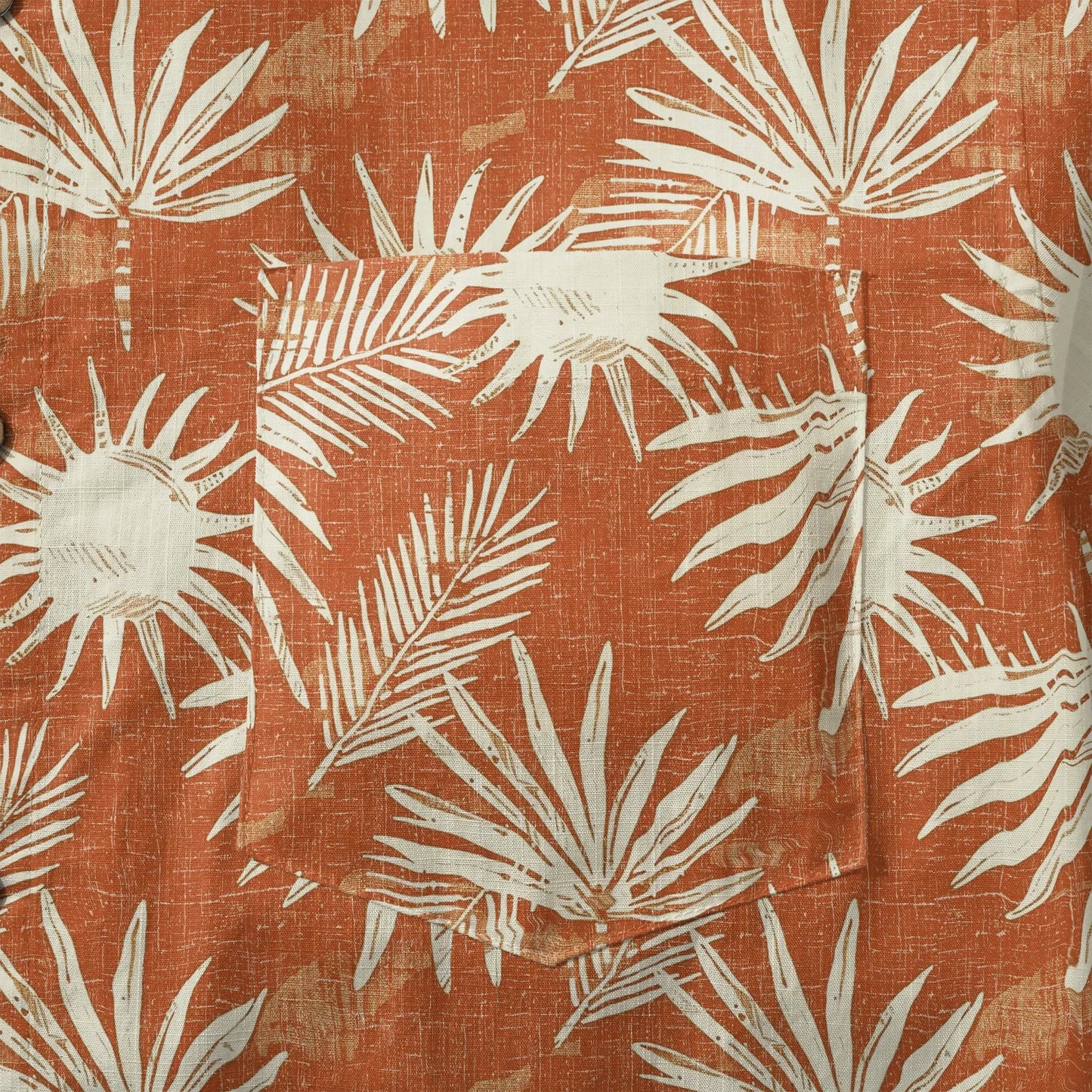 LeosWare® Men's Hawaiian Shirt Short Sleeve Button-up 100% Cotton Orange Aloha Orange Brown Coconut Shadow