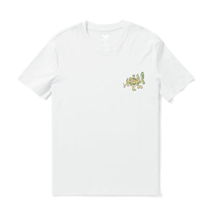 Hawaiian Tee For Men Taking the day off By Loindaflow Tee Crew Neck 100% Cotton - WHITE