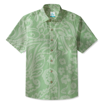 LeosWare® Men's Hawaiian Shirt Short Sleeve Button-up 95% Polyester, 5% Spandex Aloha Spring Curl